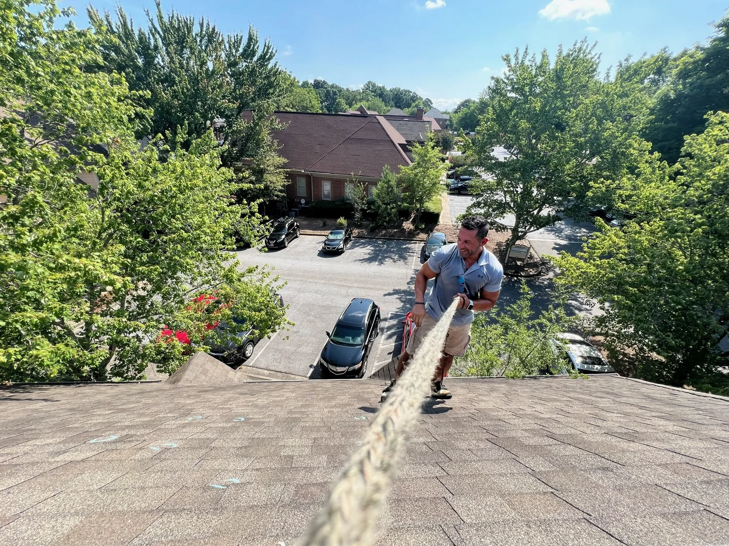 Completed Rad Roofs roofing project with new shingles and ridge vent